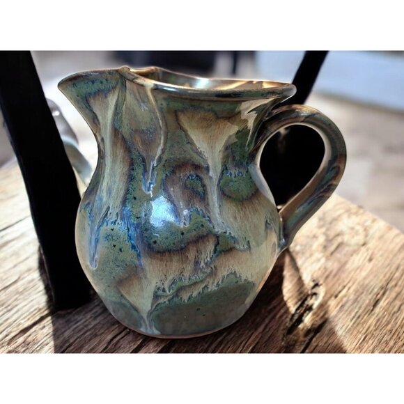 Martindale Art Pottery Creamer and Honey Pot Lidded Sugar Signed - Picture 4 of 16